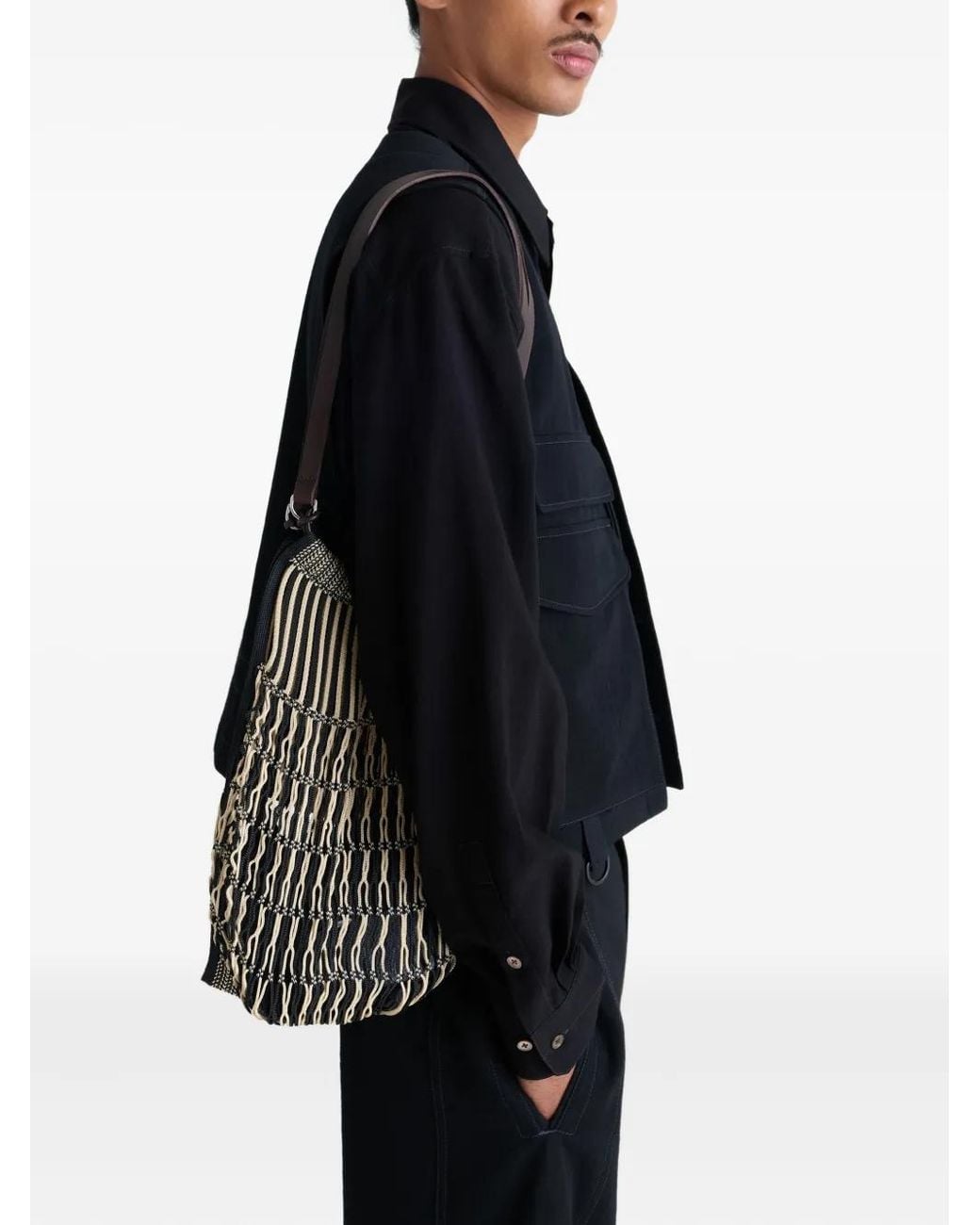 Lemaire White Medium Filt Net Shopping Bag