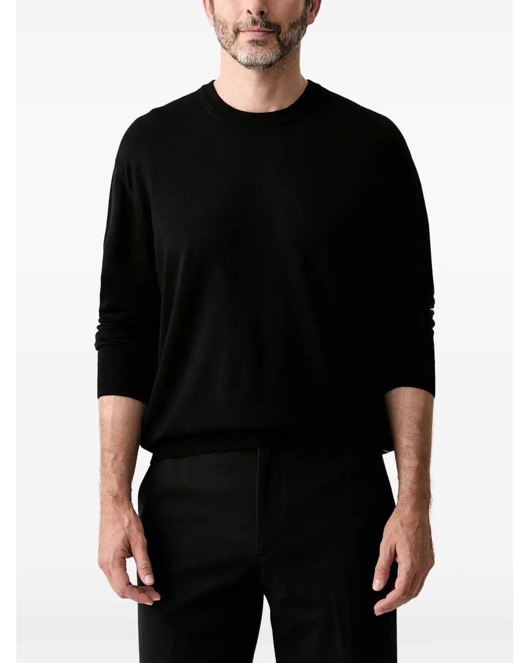 ARMANI EXCHANGE Black Logo-Patch Sweater for men