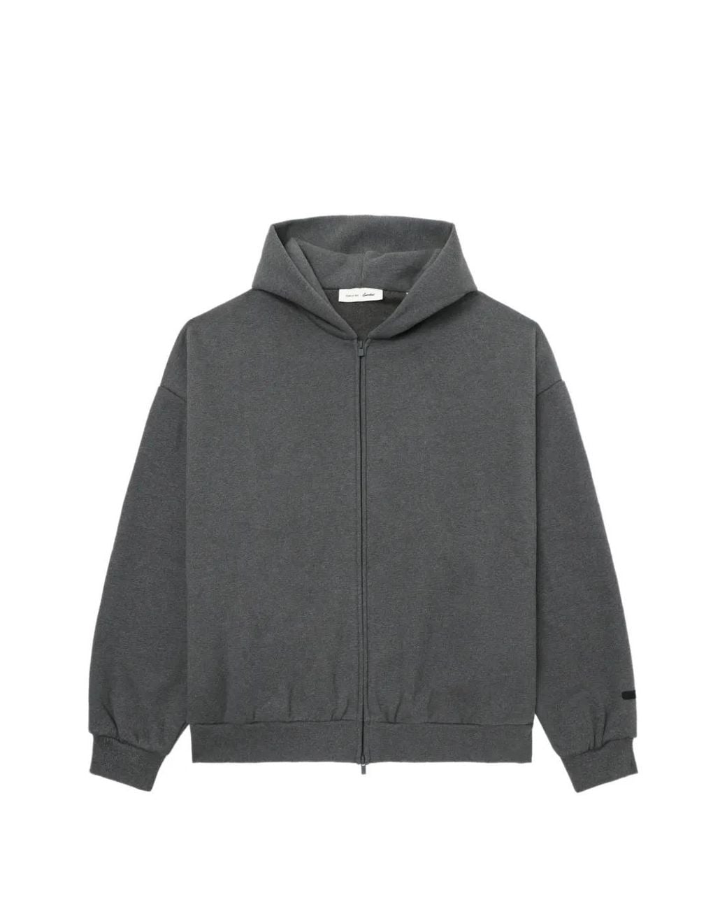 Fear Of God Gray Logo-Embossed Zip-Up Hoodie for men