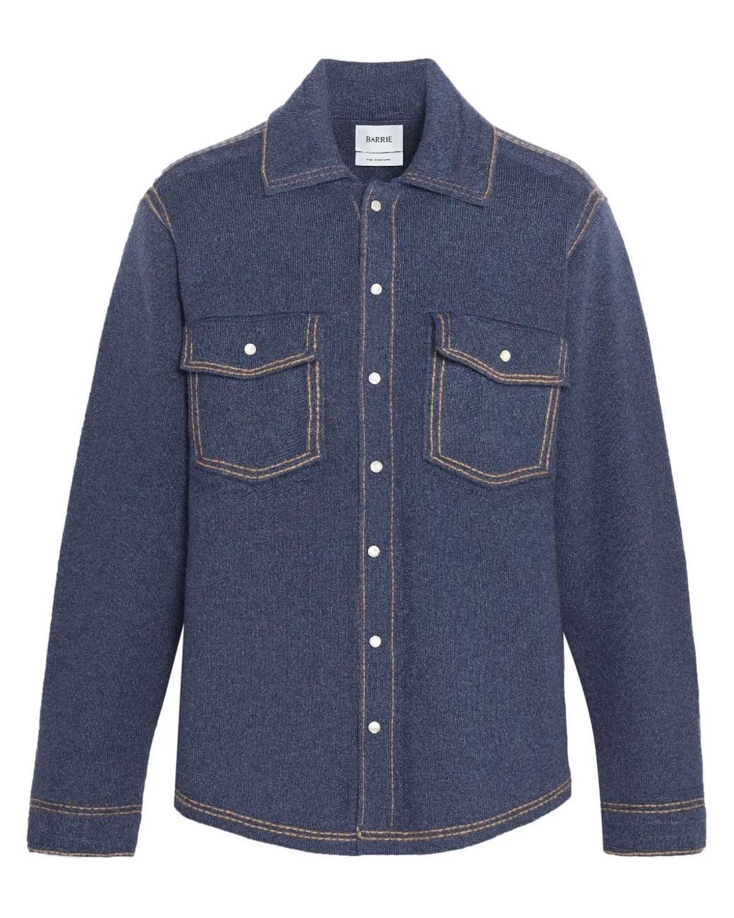 Barrie Blue Knitted Overshirt for men