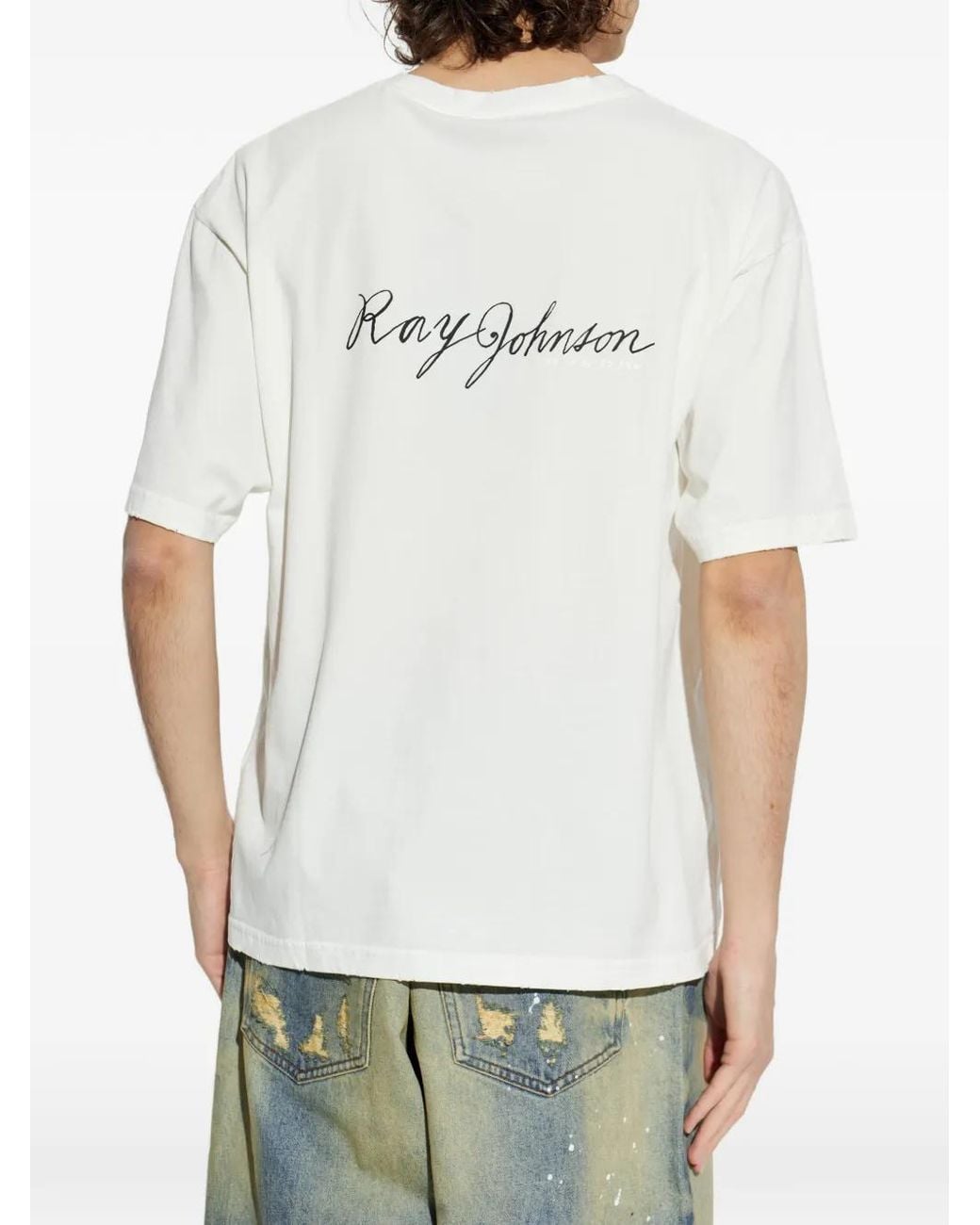M I S B H V White X Ray Johnson Rimbaud Template T-Shirt for men