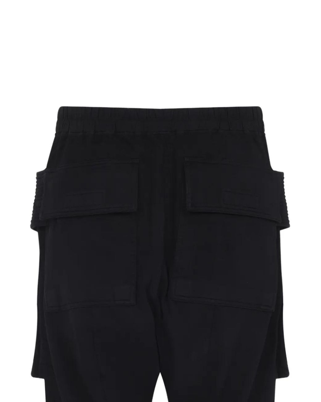 Rick Owens Black Drawstring-Waist Cargo Track Pants for men