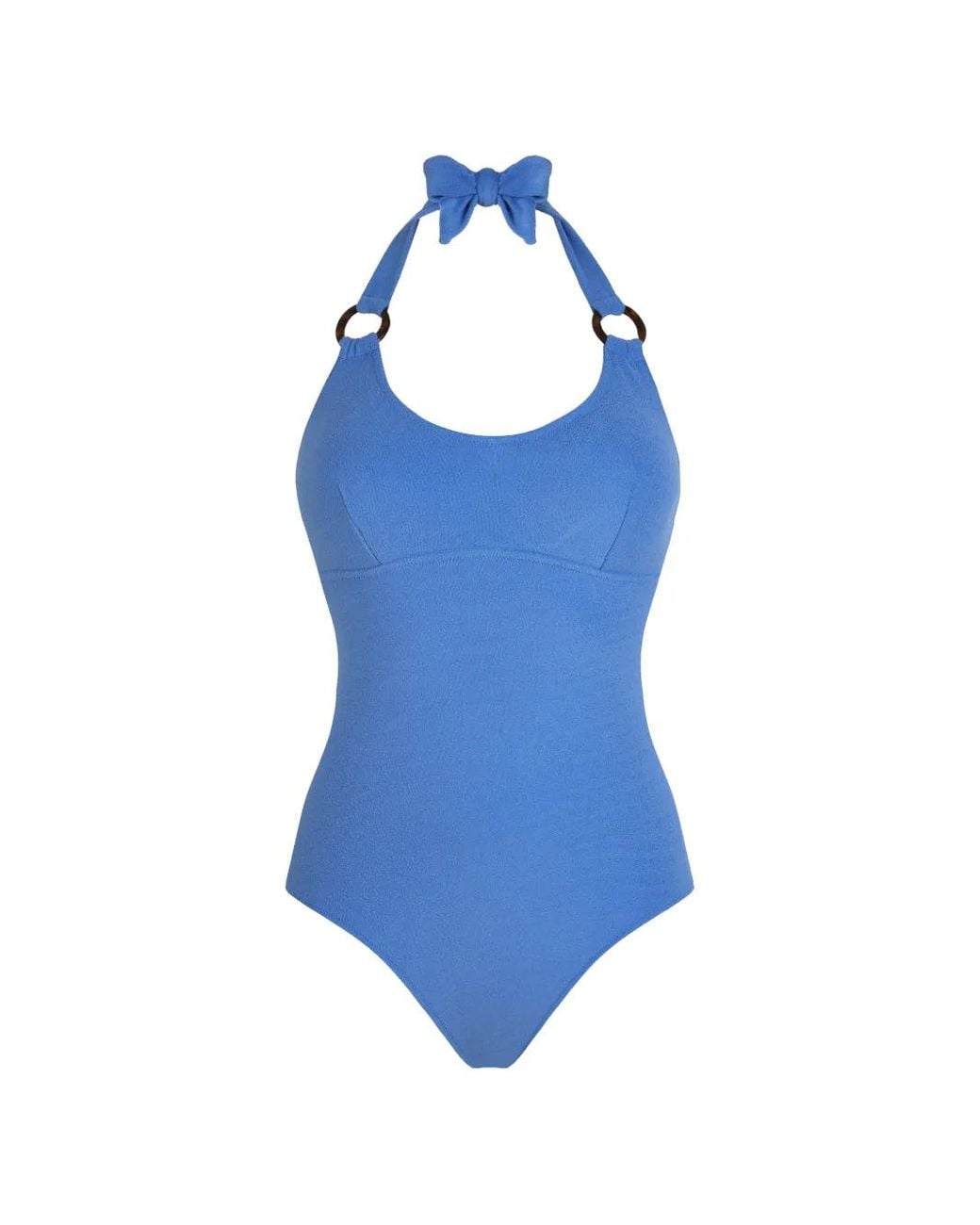 Vilebrequin Blue Terry-Effect Halterneck Swimsuit