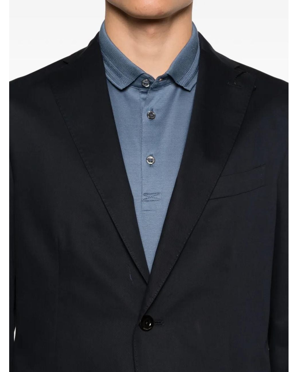 Boglioli Black Notched-Lapel Blazer for men