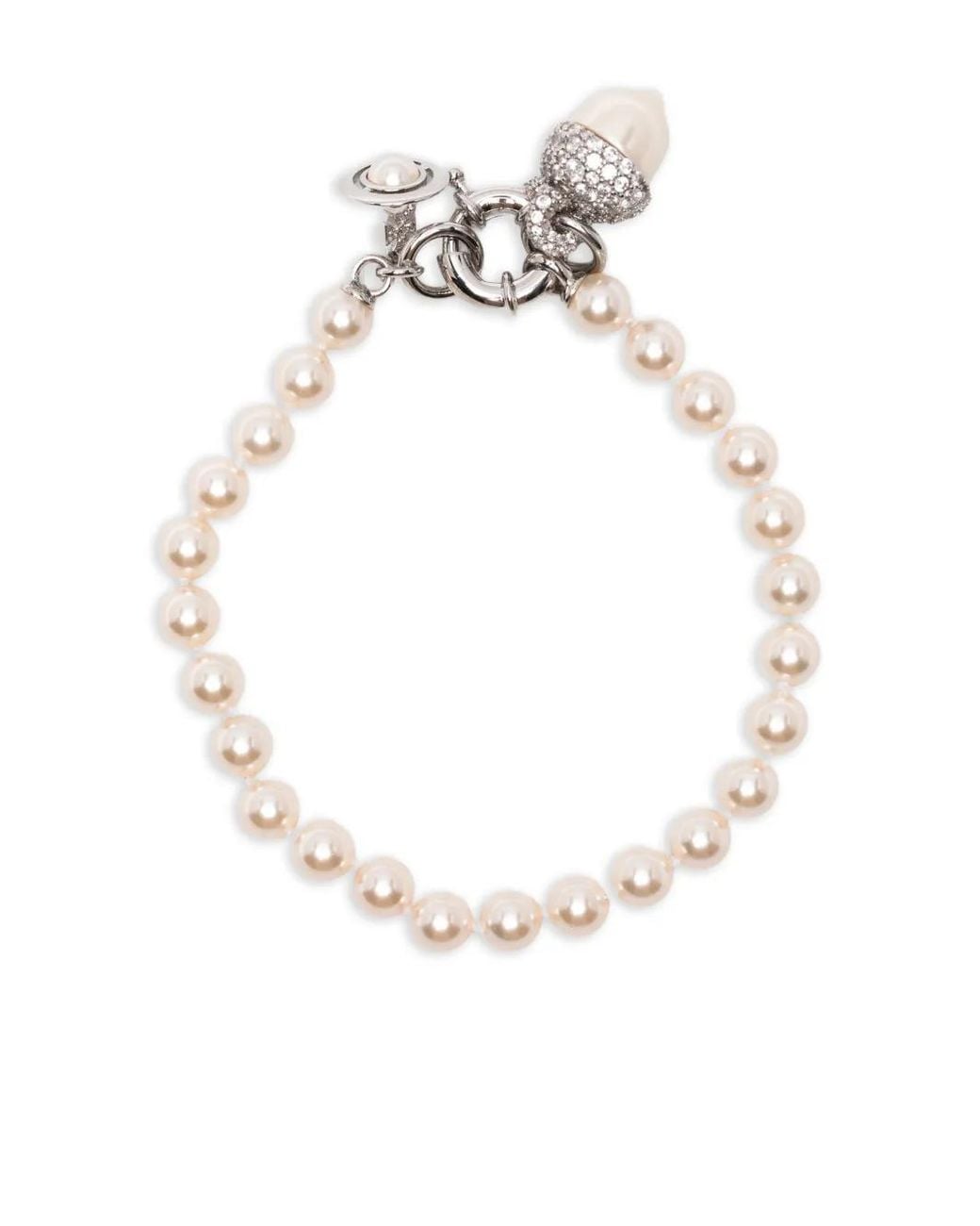 Vivienne Westwood White Acorn-Charm Bracelet
