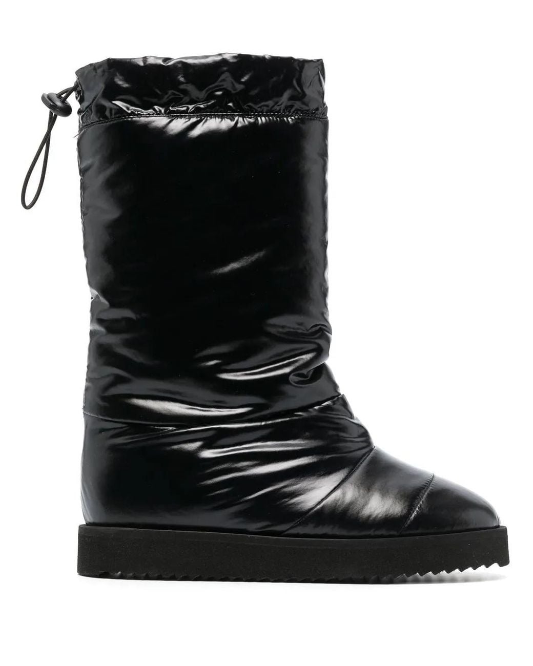 Gia Borghini Black Patent Padded Knee-High Boots