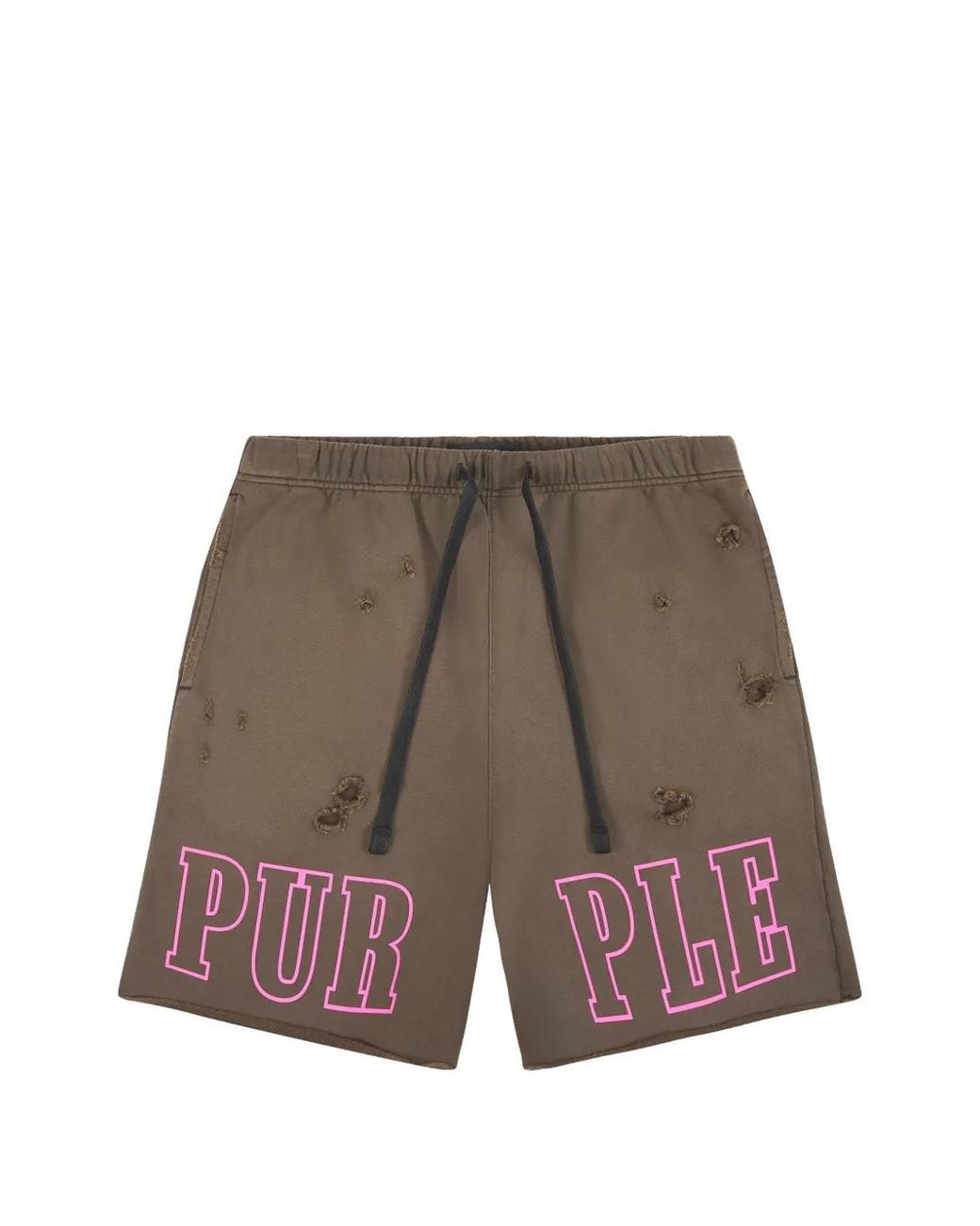 Purple Brand Brown Slab Outline Shorts for men
