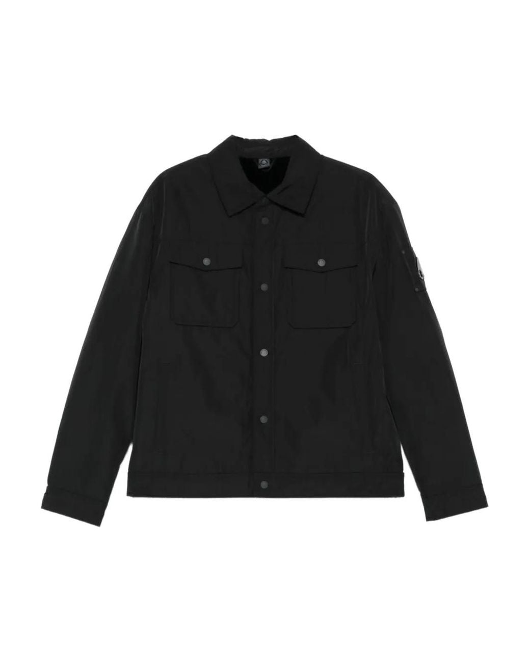 Moose Knuckles Black Button-Fastening Shirt Jacket for men
