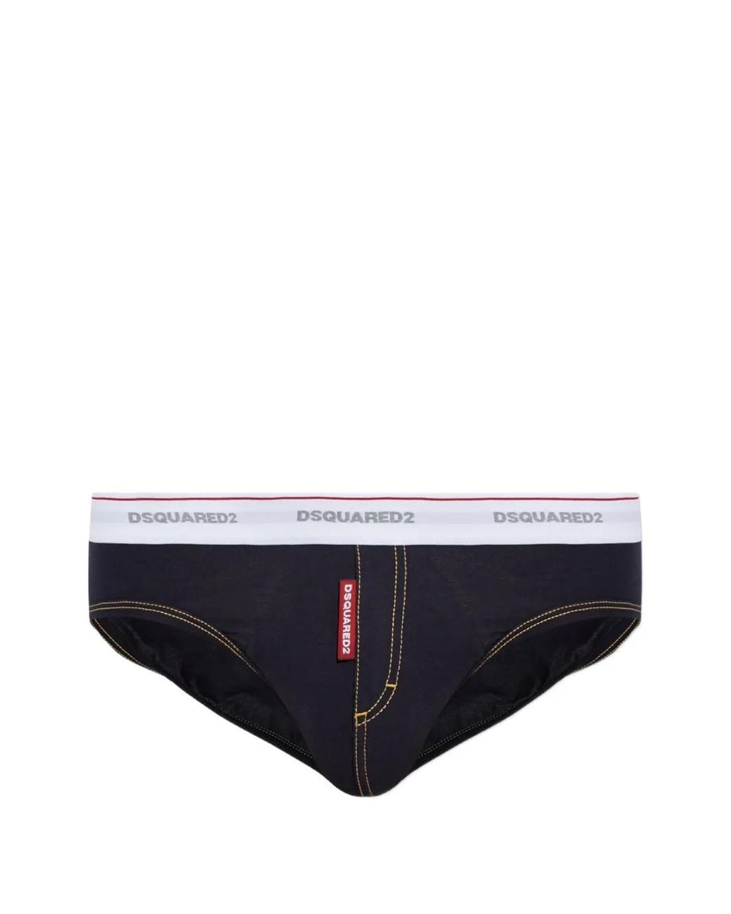DSquared² Blue Culotte À Taille À Logo Et Couture Contrastante for men