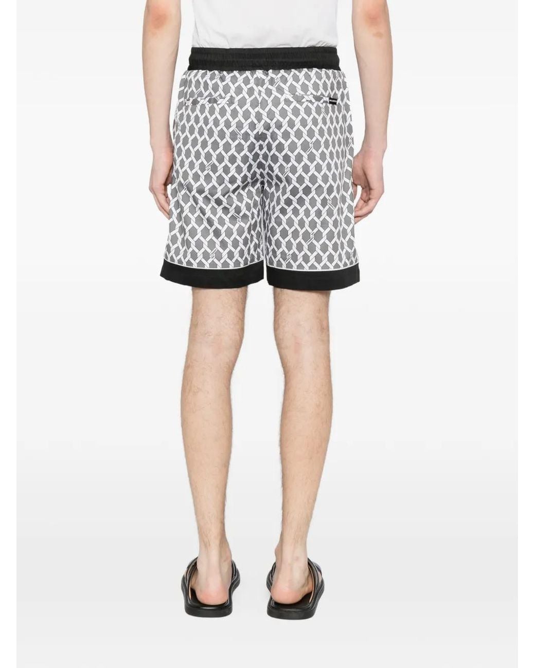 Karl Lagerfeld Gray Rope-Print Shorts for men