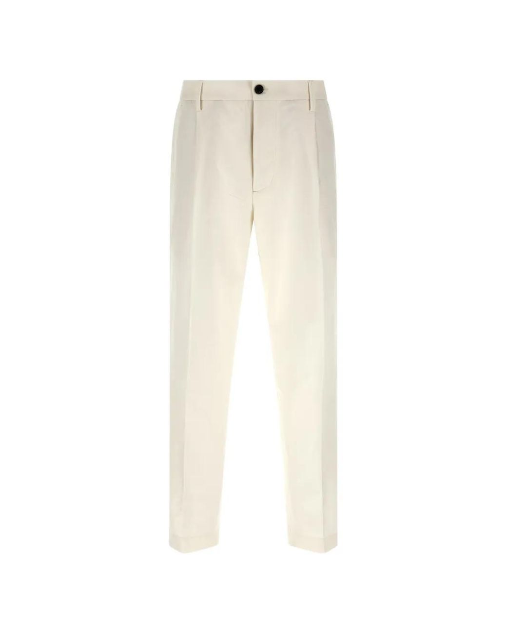 Department 5 White Gin Logo-Patch Trousers for men