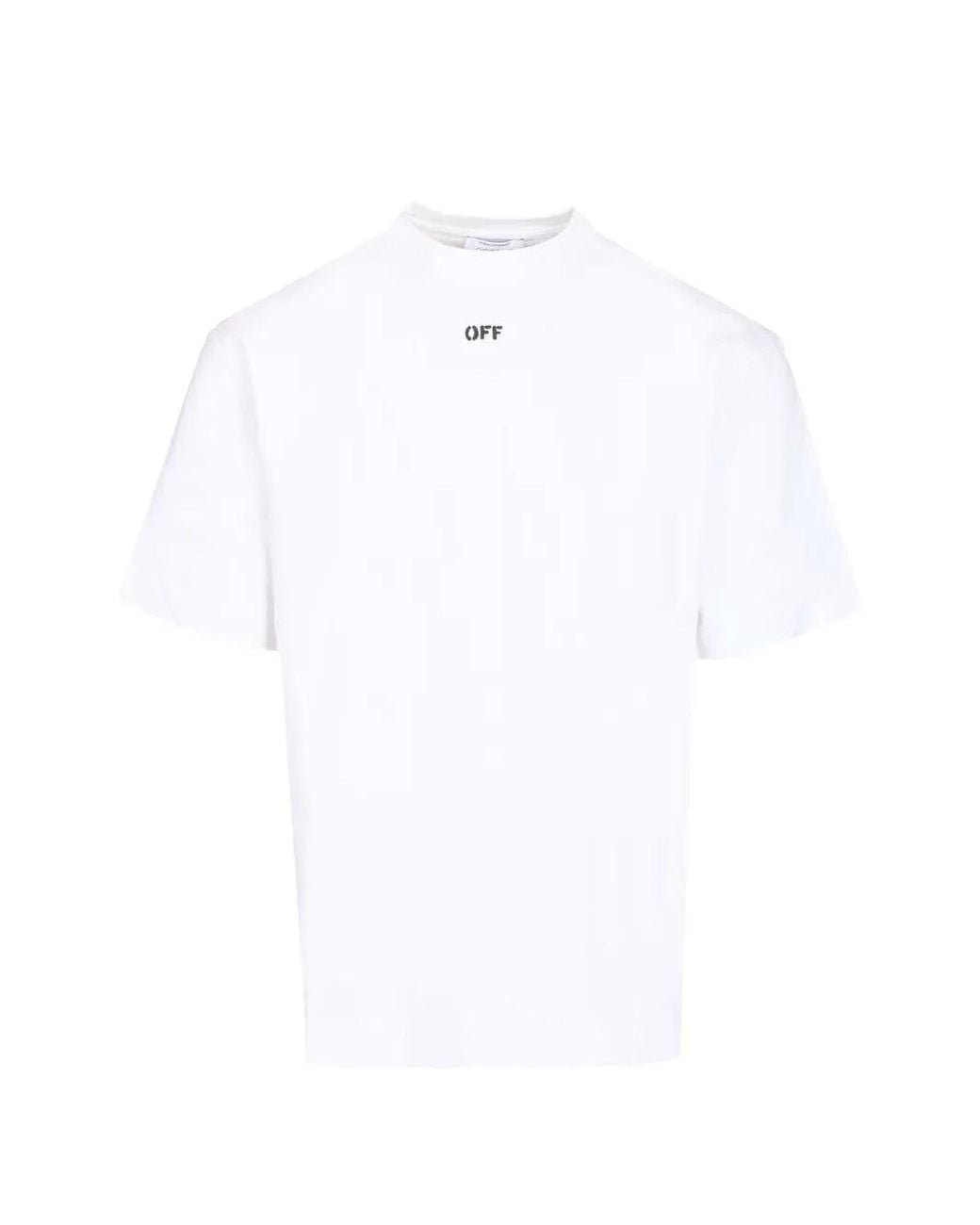 Off-White c/o Virgil Abloh White Paint Arrow Skate Short Sleeve Tee for men