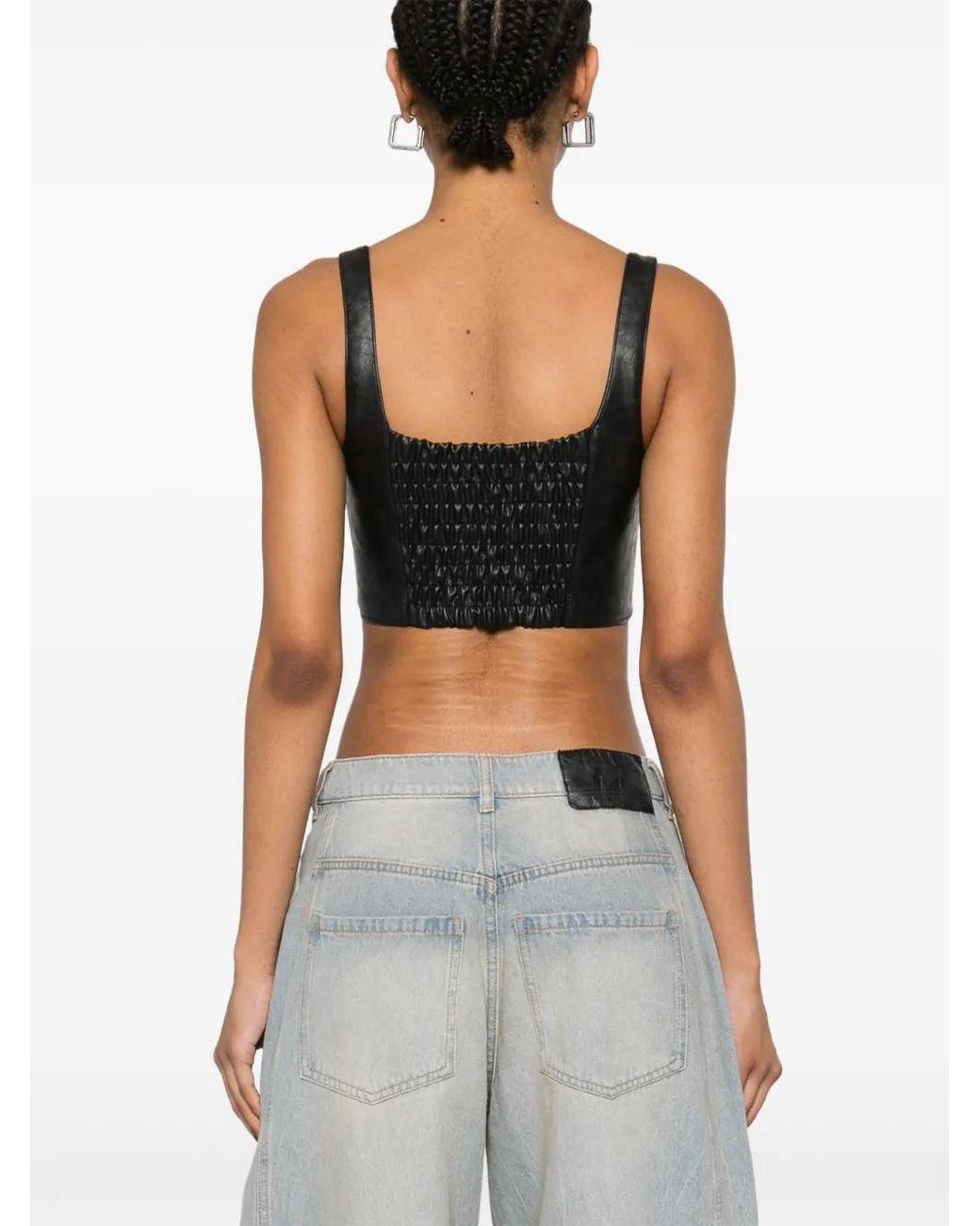 Adidas Gray Faux-Leather Top