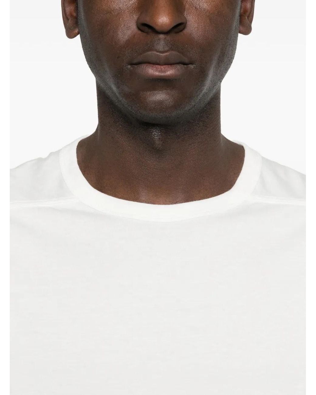 Rick Owens White Crew Neck Short Sleeve T-Shirt for men
