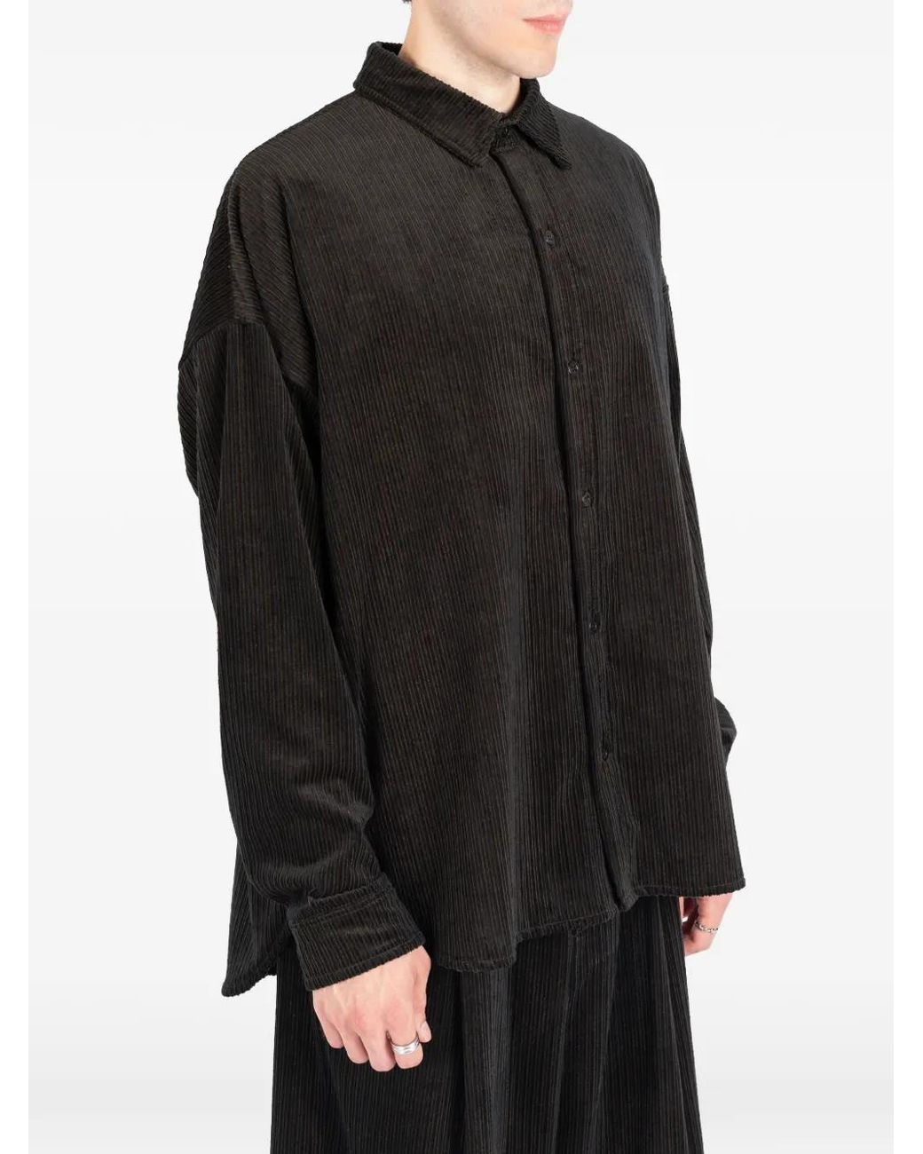 Societe Anonyme Black Corduroy-Effect Oversized Shirt