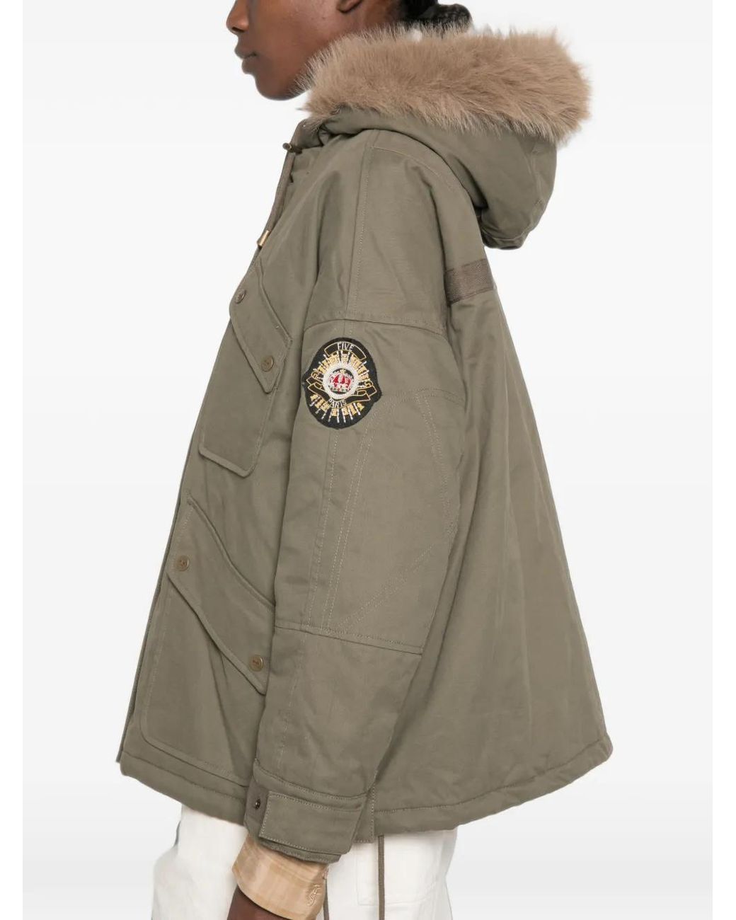 Five Jeans Natural Petra Faux-Fur Trim Jacket