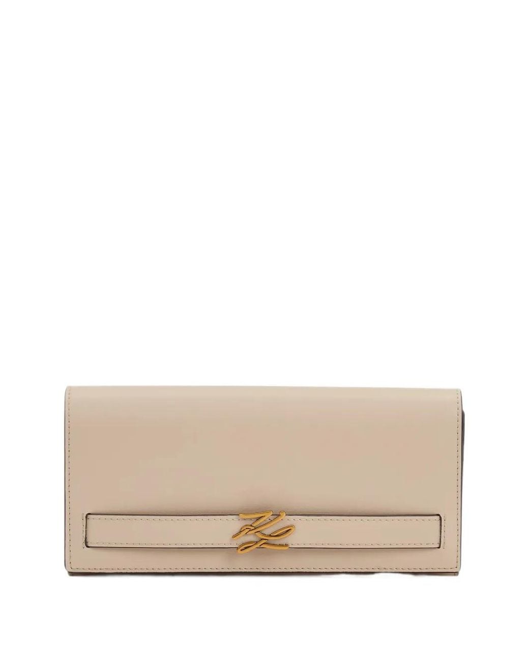 Karl Lagerfeld Natural K/Autograph Flap Wallet