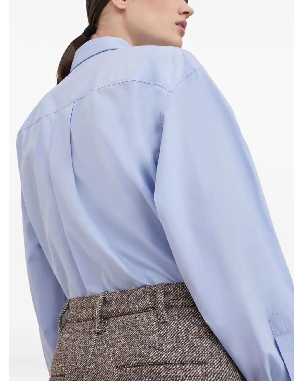 Brunello Cucinelli Brown Wool Blend Pencil Skirt
