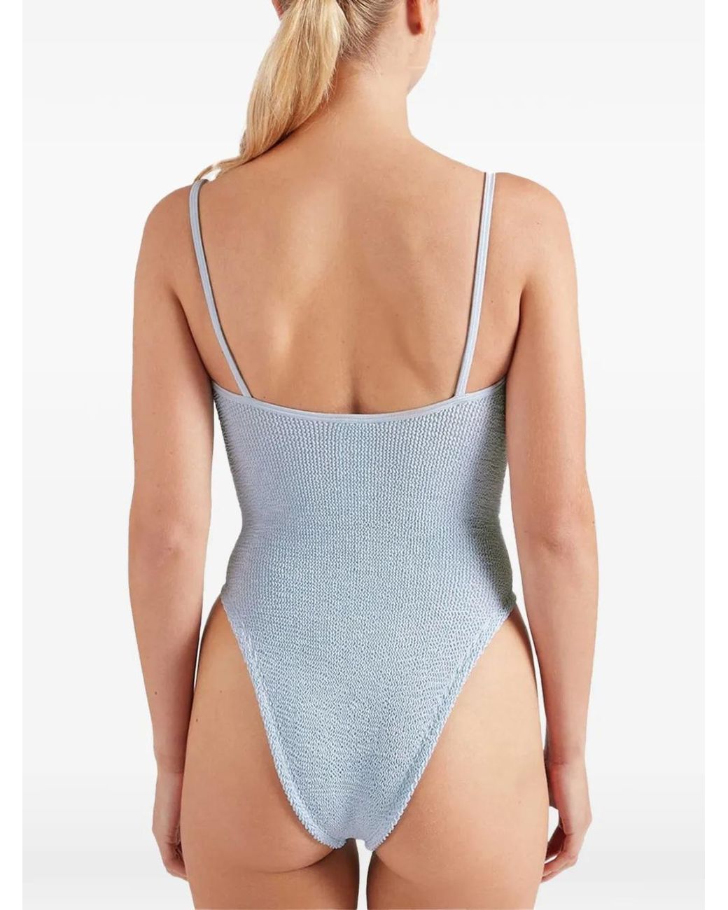 Hunza G Blue Mia Beaded Swimsuit
