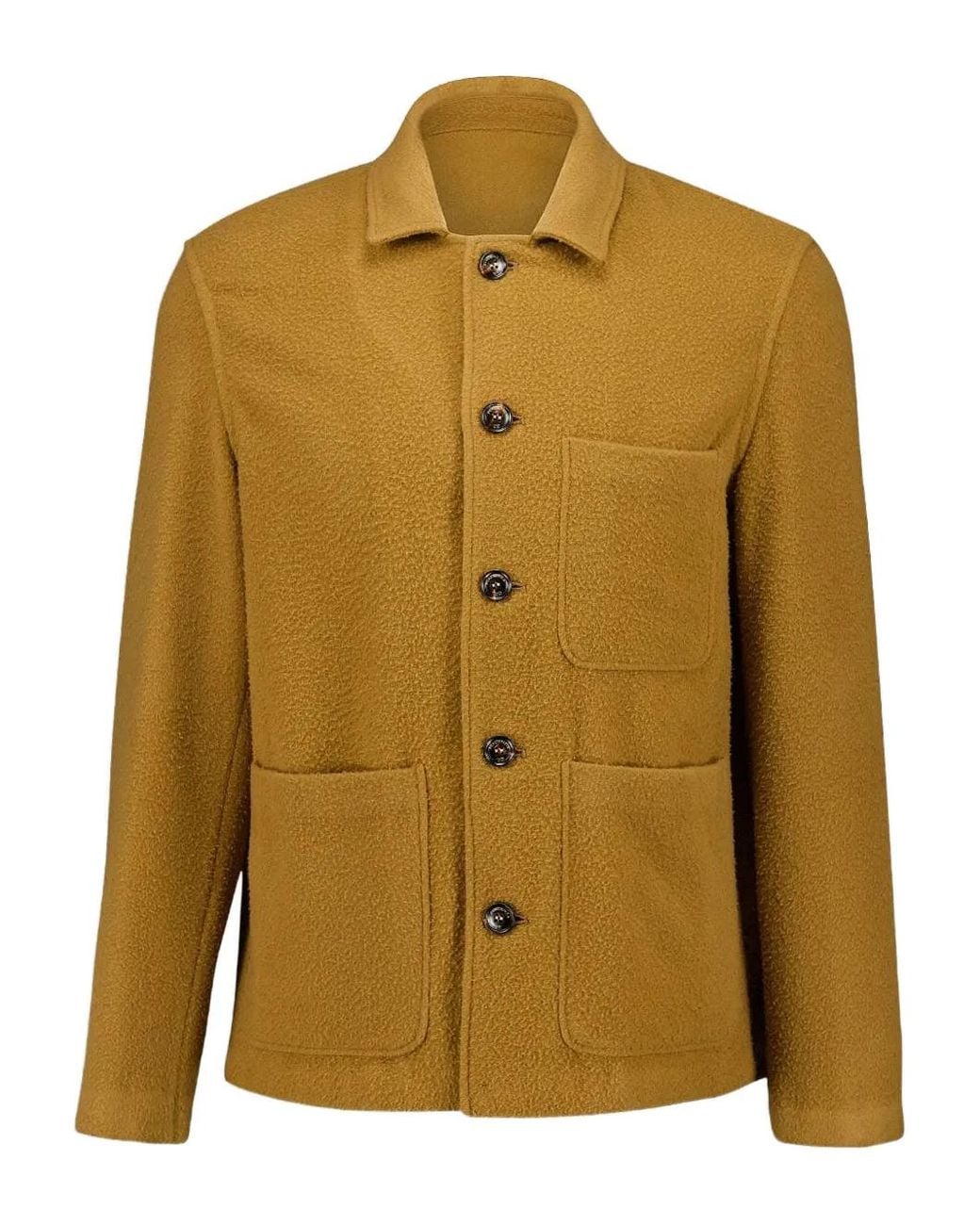 Piacenza Cashmere Green Button-Up Cashmere Shirt Jacket for men