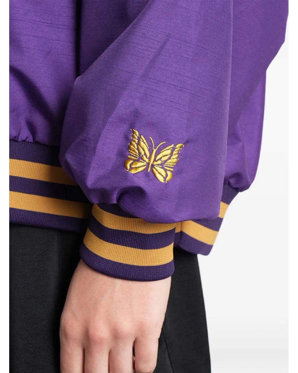 Needles Purple Logo-Embroidered Bomber Jacket for men