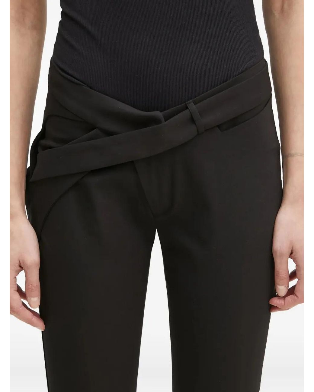 OTTOLINGER Black Wrap-Effect Trousers