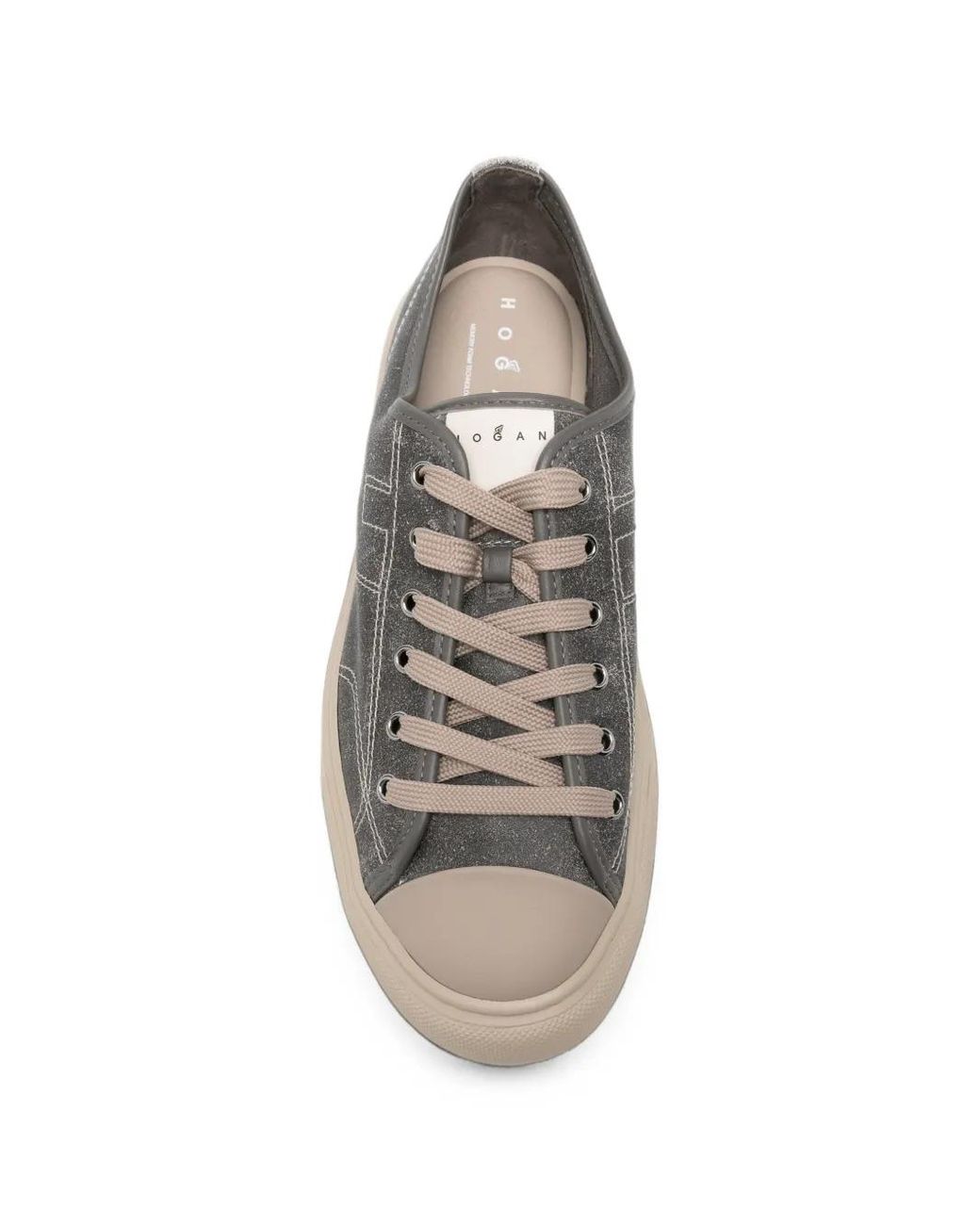 Hogan Gray H-Stitch Lace-Up Sneakers for men