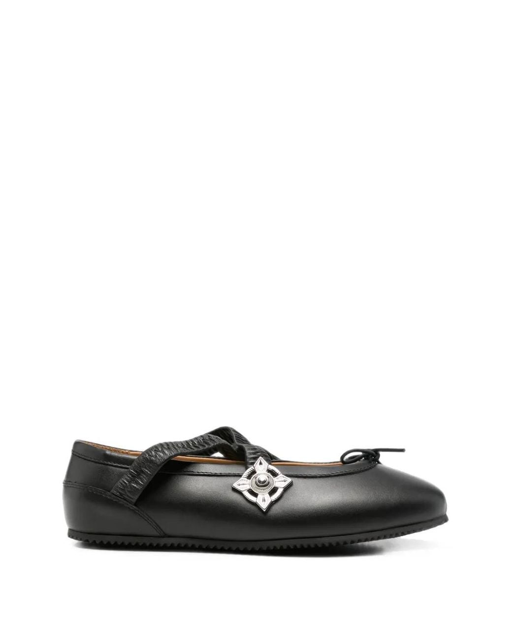 Toga White Elasticated-Strap Ballet Flats