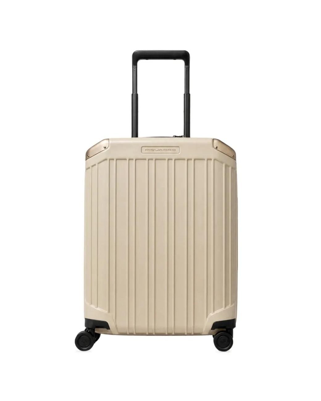 Piquadro Natural Valise À Fini Rainuré Et Plaque Logo