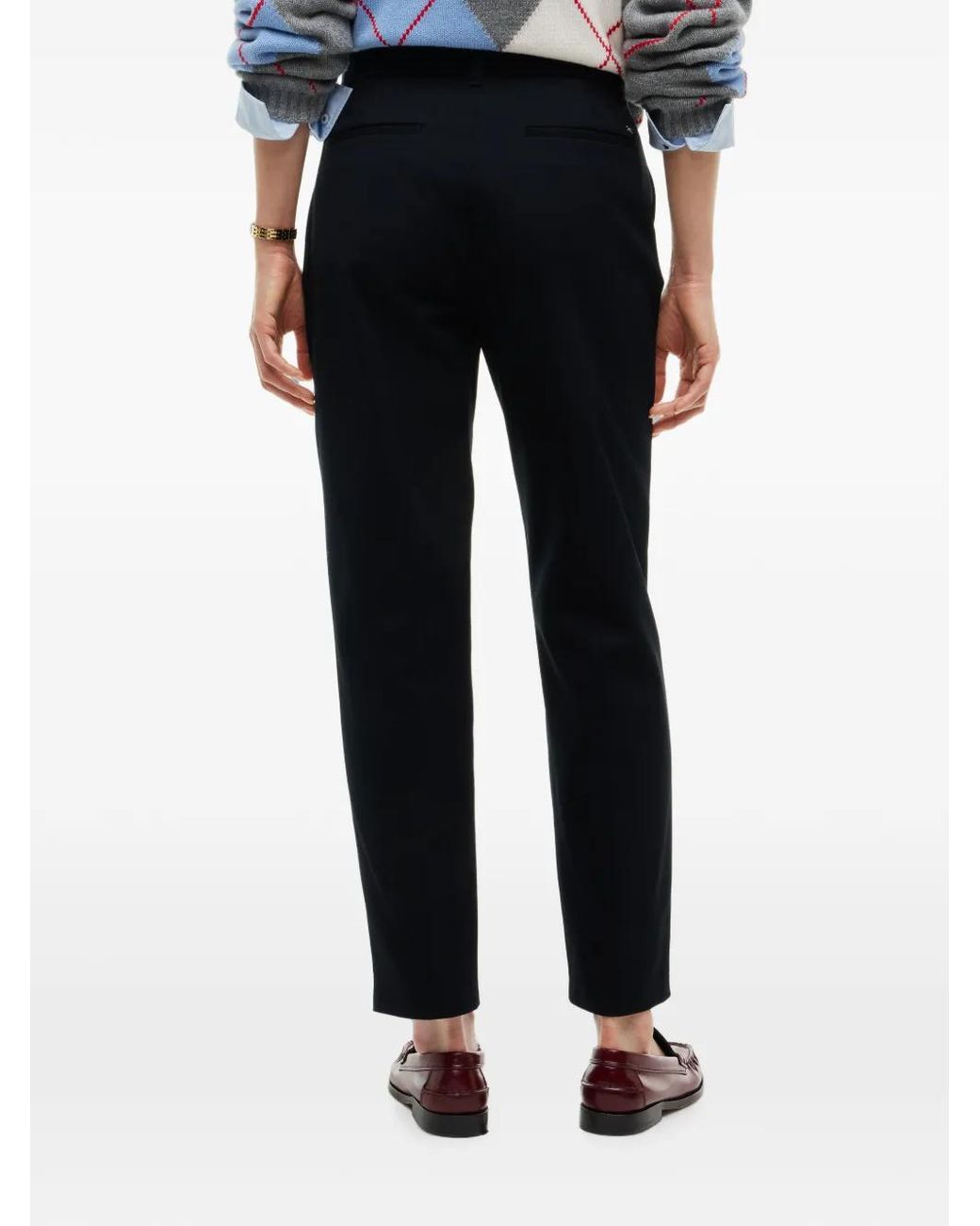 Tommy Hilfiger Black Pressed-Crease Straight Trousers