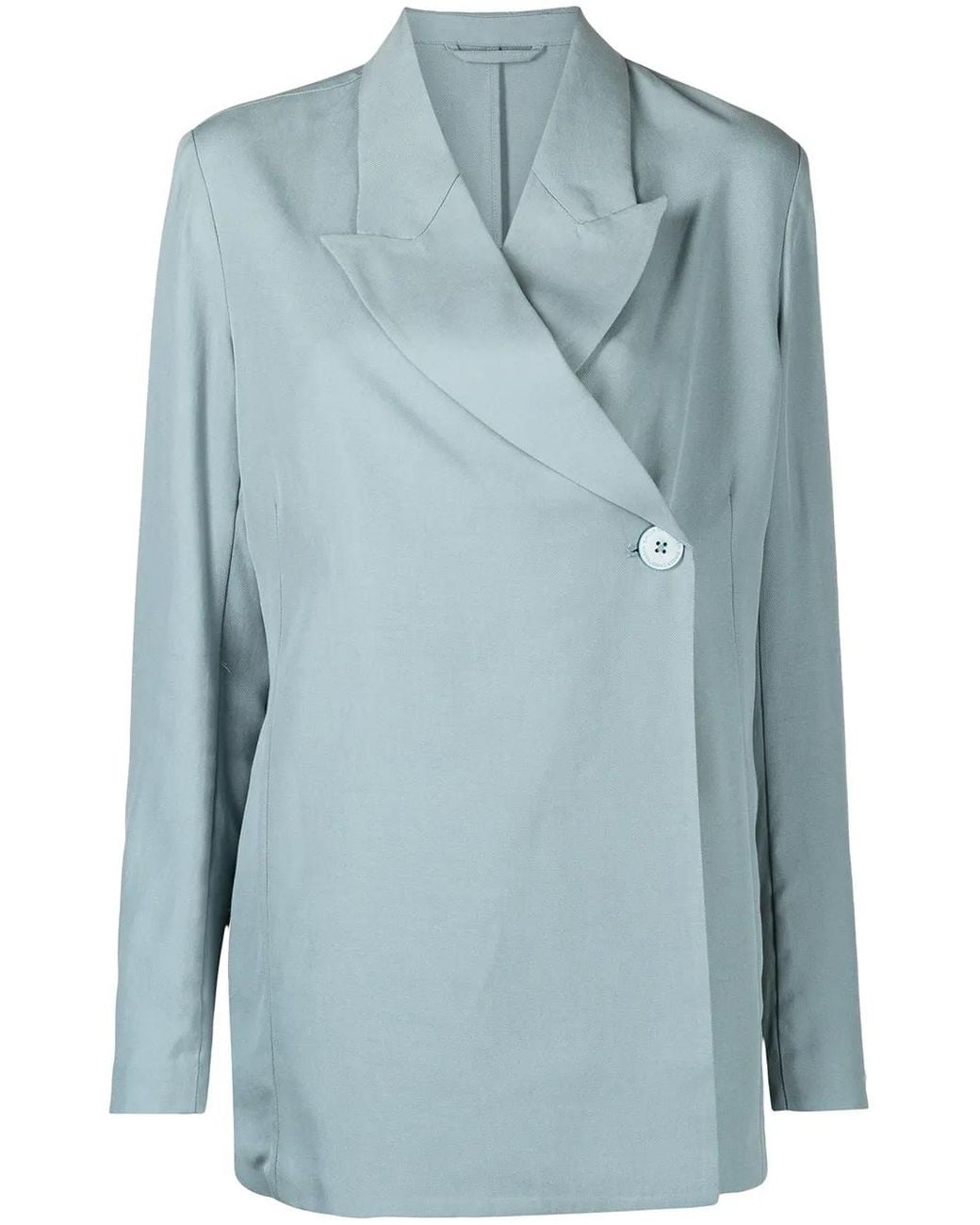 Remain Blue Single-Breasted Tailored Blazer