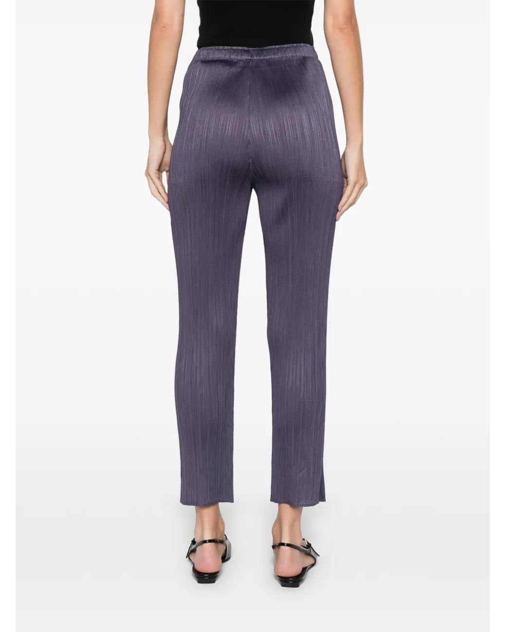 Pleats Please Issey Miyake Blue Pleated Split Trousers