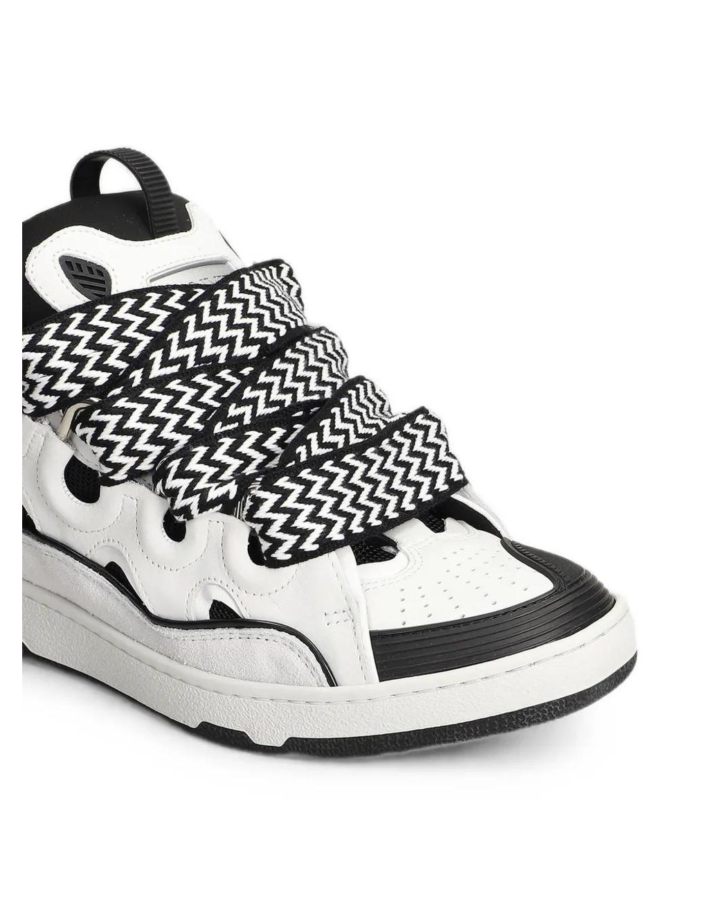 Lanvin White Bicolor Curb Sneakers