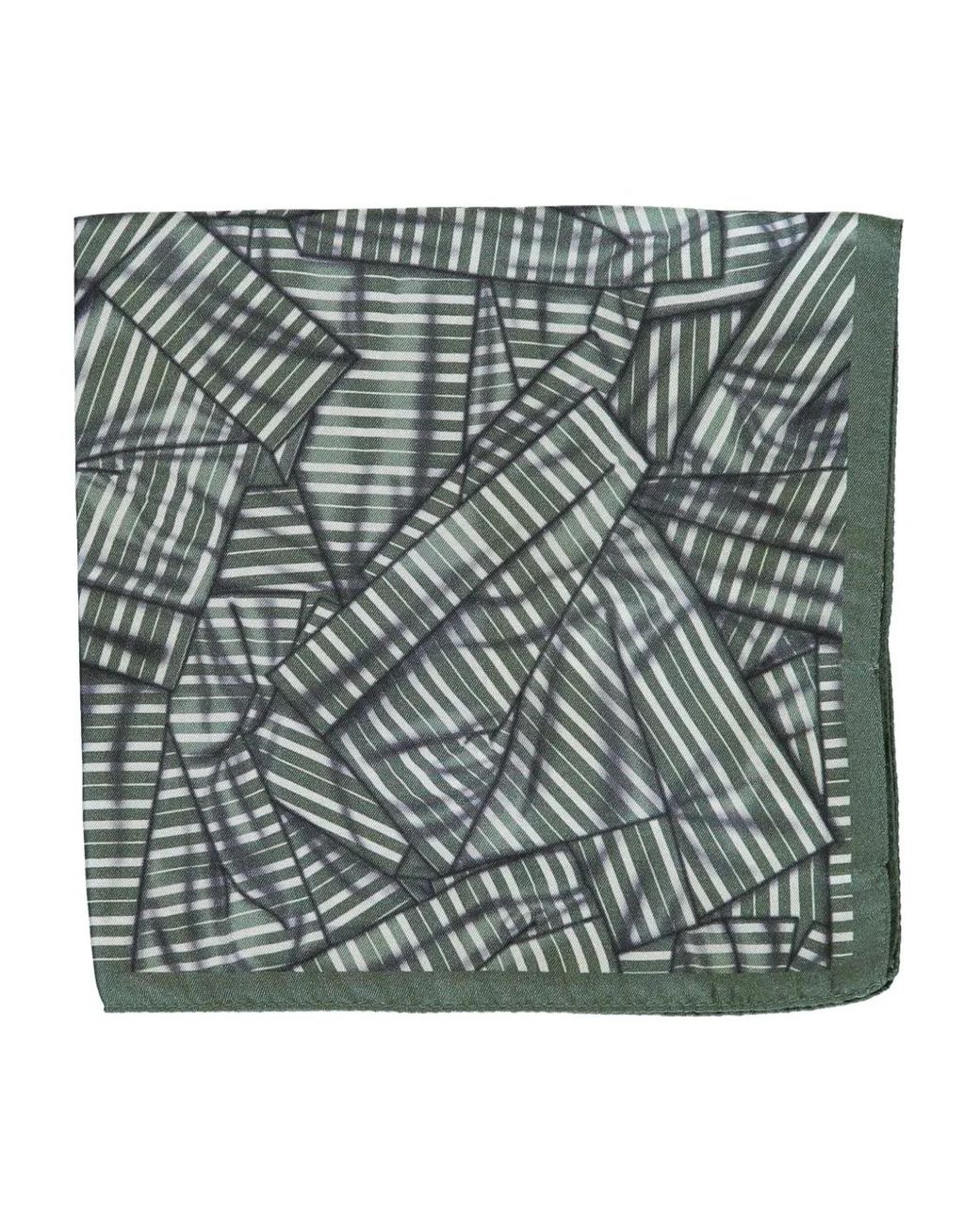 Zegna Green Patterned-Print Scarf for men