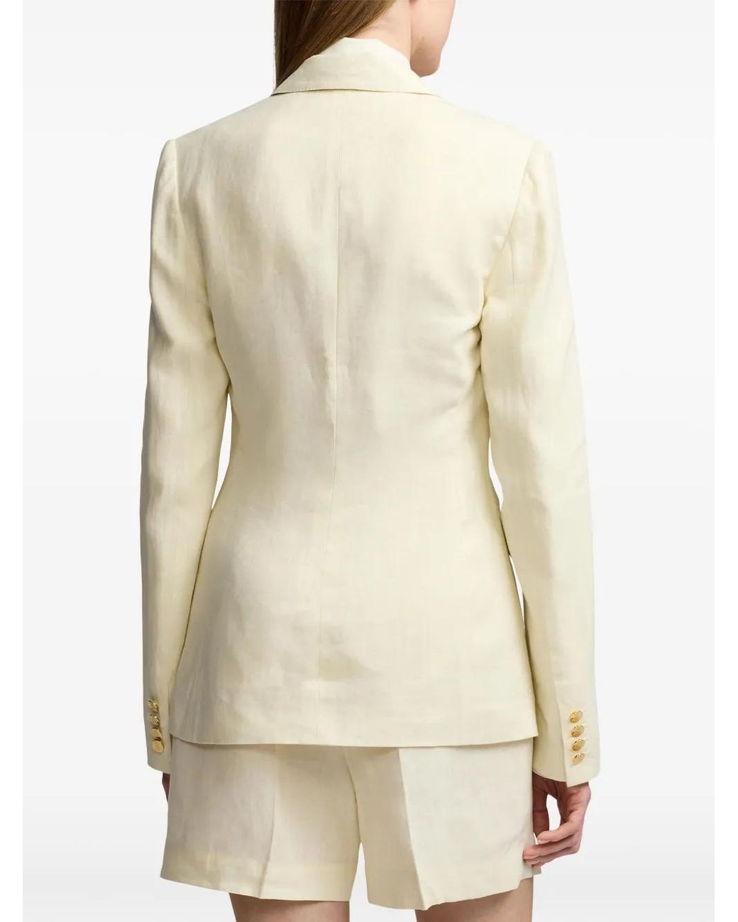 Ralph Lauren Natural V-Neck Linen Blazer