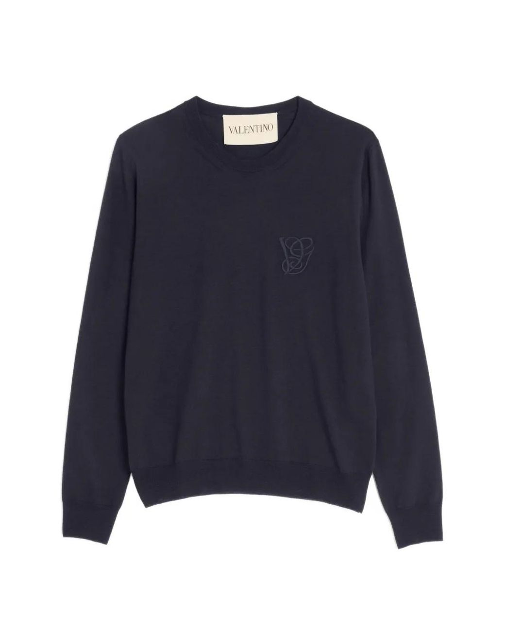 Valentino Garavani Blue Vg-Embroidered Sweater for men