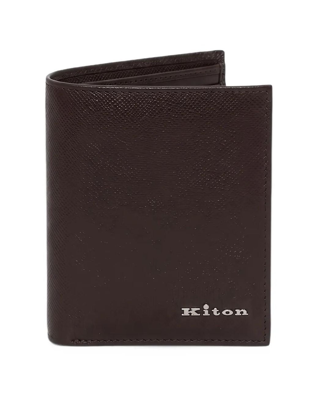 Kiton Black Logo-Plaque Bifold Wallet for men