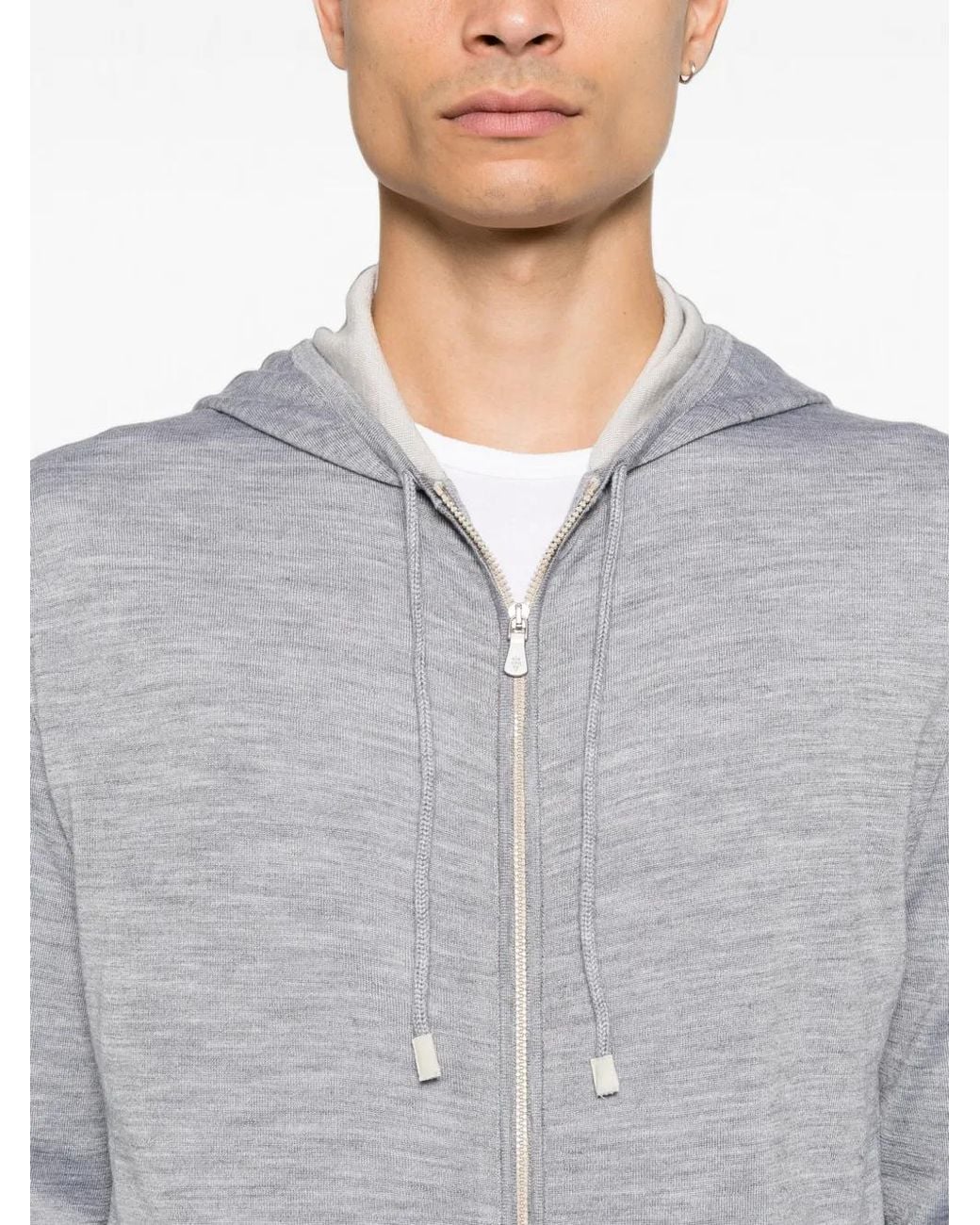 Eleventy Gray Zip-Up Hoodie for men