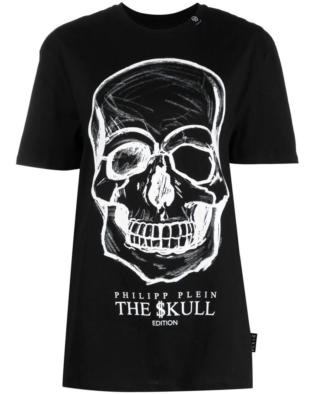 Philipp Plein Black Skull-Print Cotton T-Shirt
