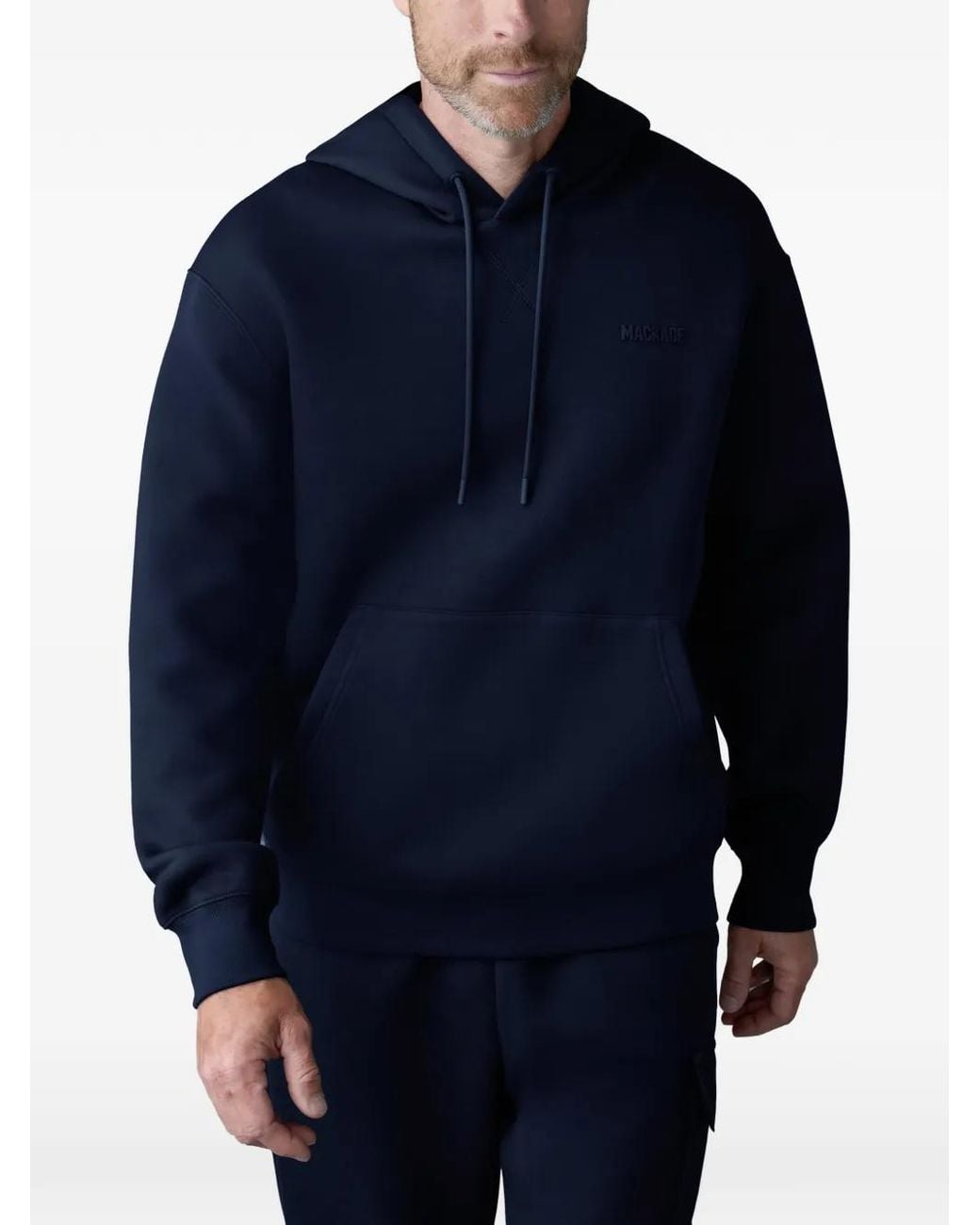 Mackage Blue Krystian Logo-Detail Hoodie for men