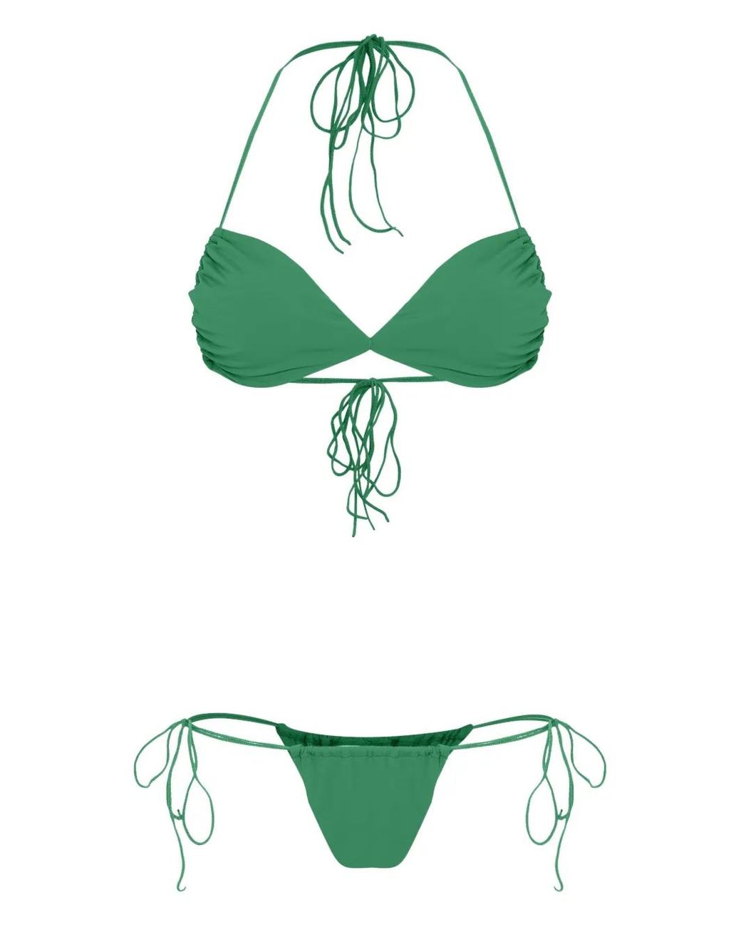Bikini Triangular Con Cierre De Lazo Amir Slama de color Green