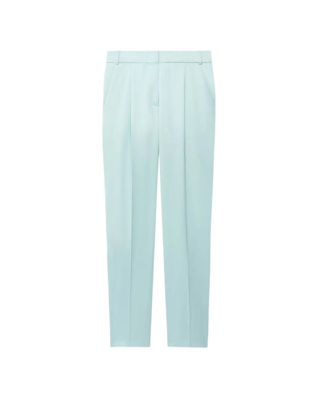 Another Tomorrow Blue Pantalon Peg À Design Plissé
