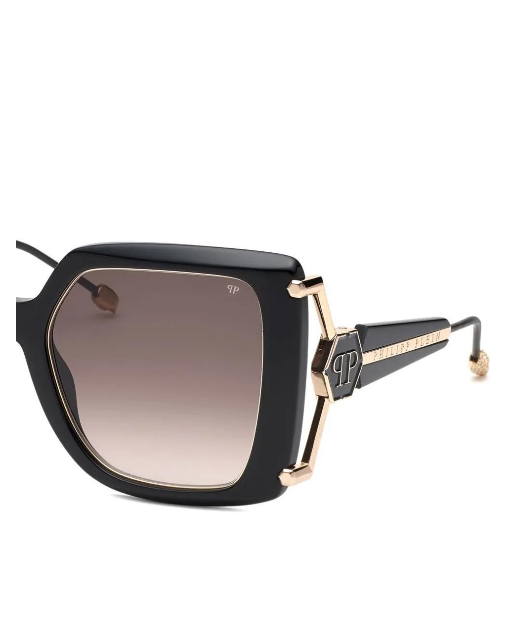 Philipp Plein Queen Zonnebril Met Geometrisch Montuur in het Black