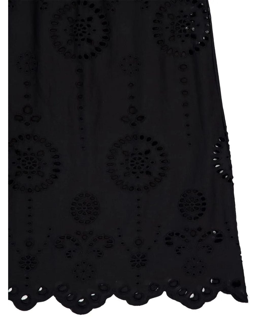 Matteau Black Strapless Broderie-Anglaise Maxi Dress