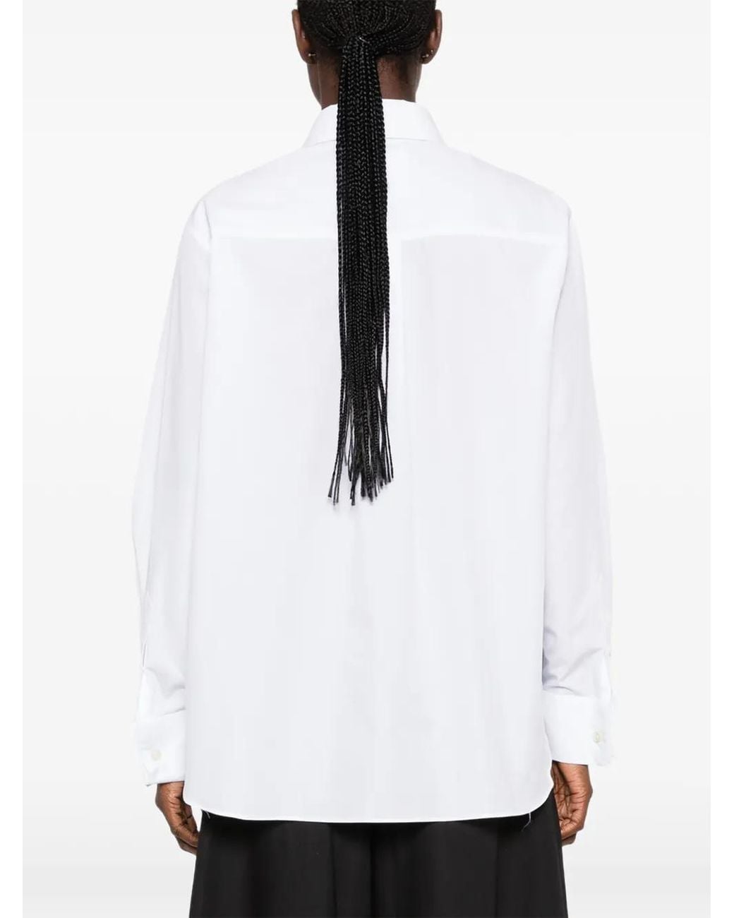 Sacai White Chemise À Col Superposé