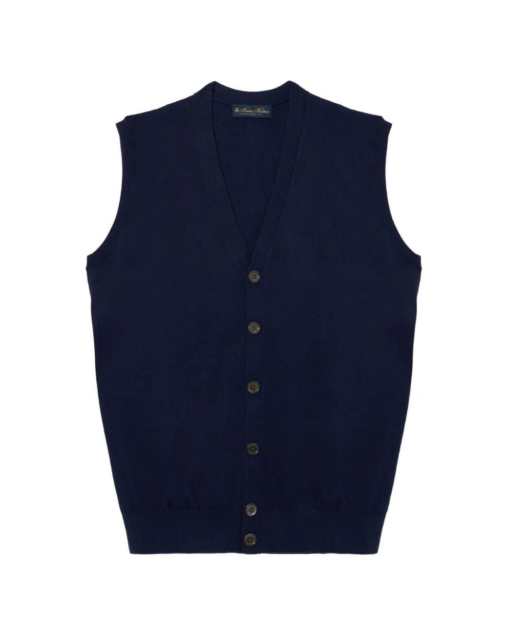 Brooks Brothers Blue Button-Front V-Neck Cardigan Vest for men