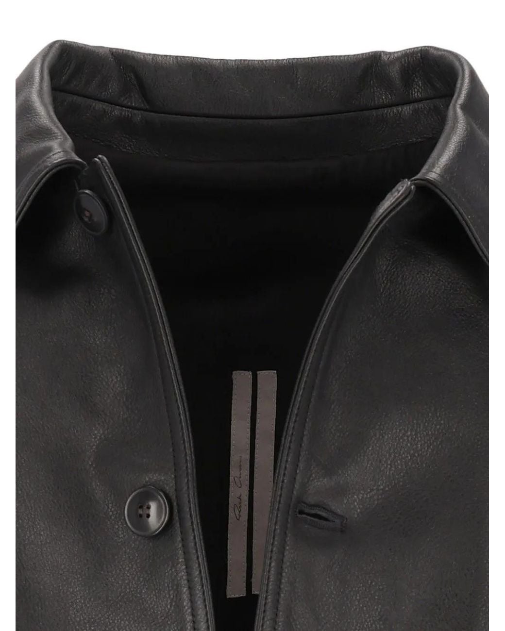 Rick Owens Black Brad Leather Jacket for men