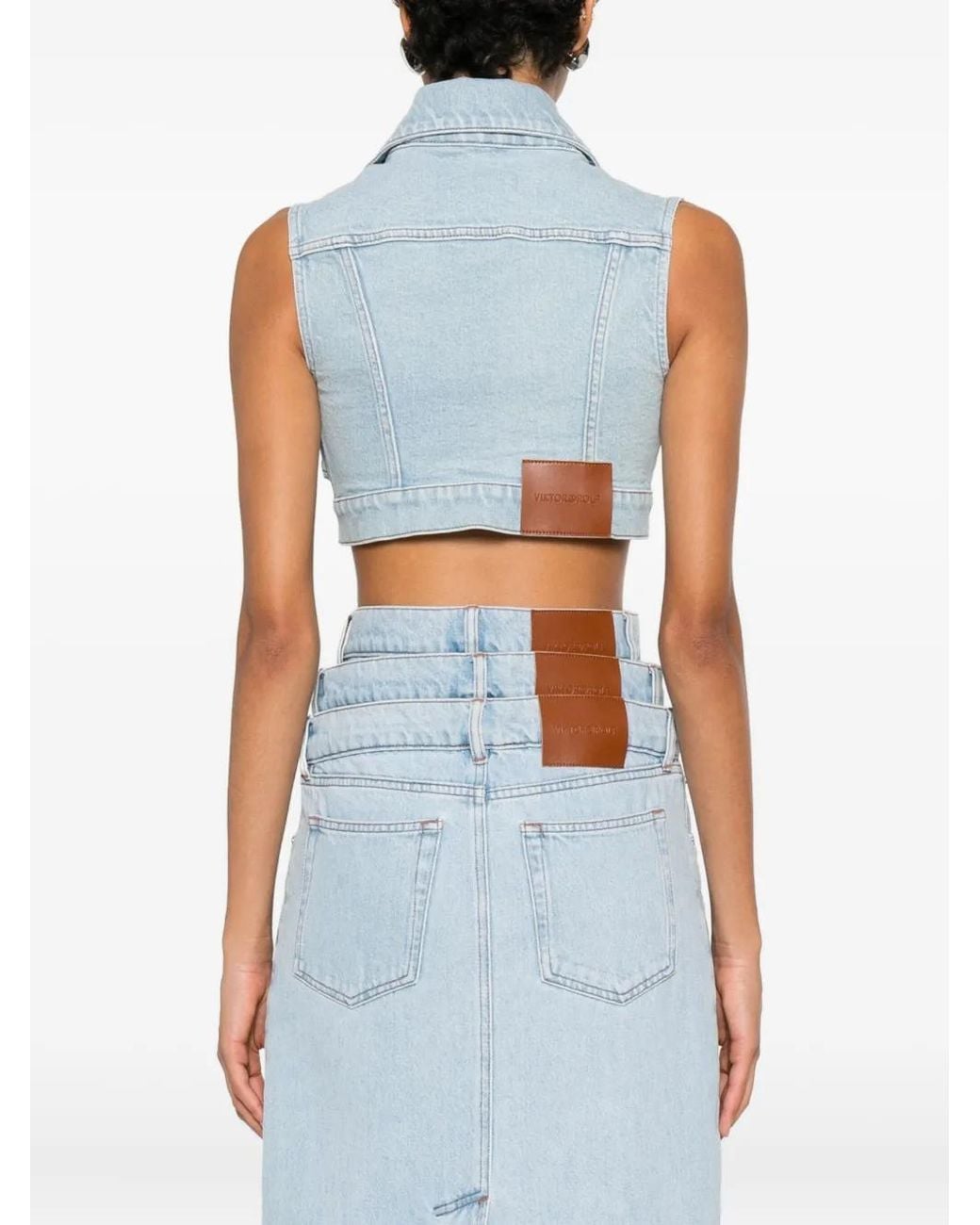 Viktor & Rolf Blue Tie-Detail Vest