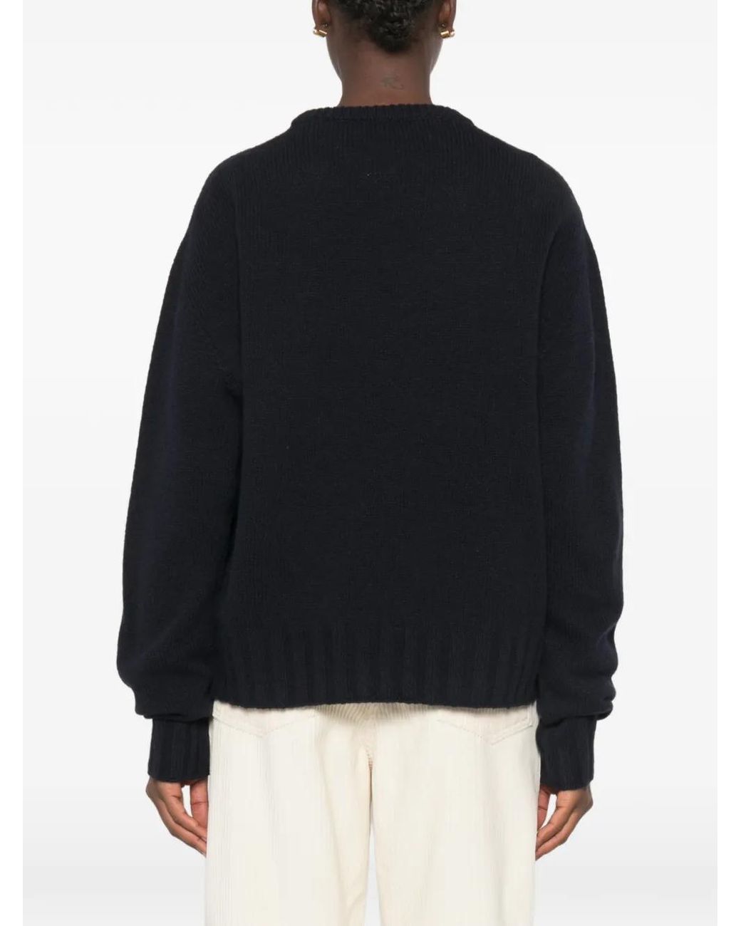 Alysi Black Ribbed-Knit Sweater