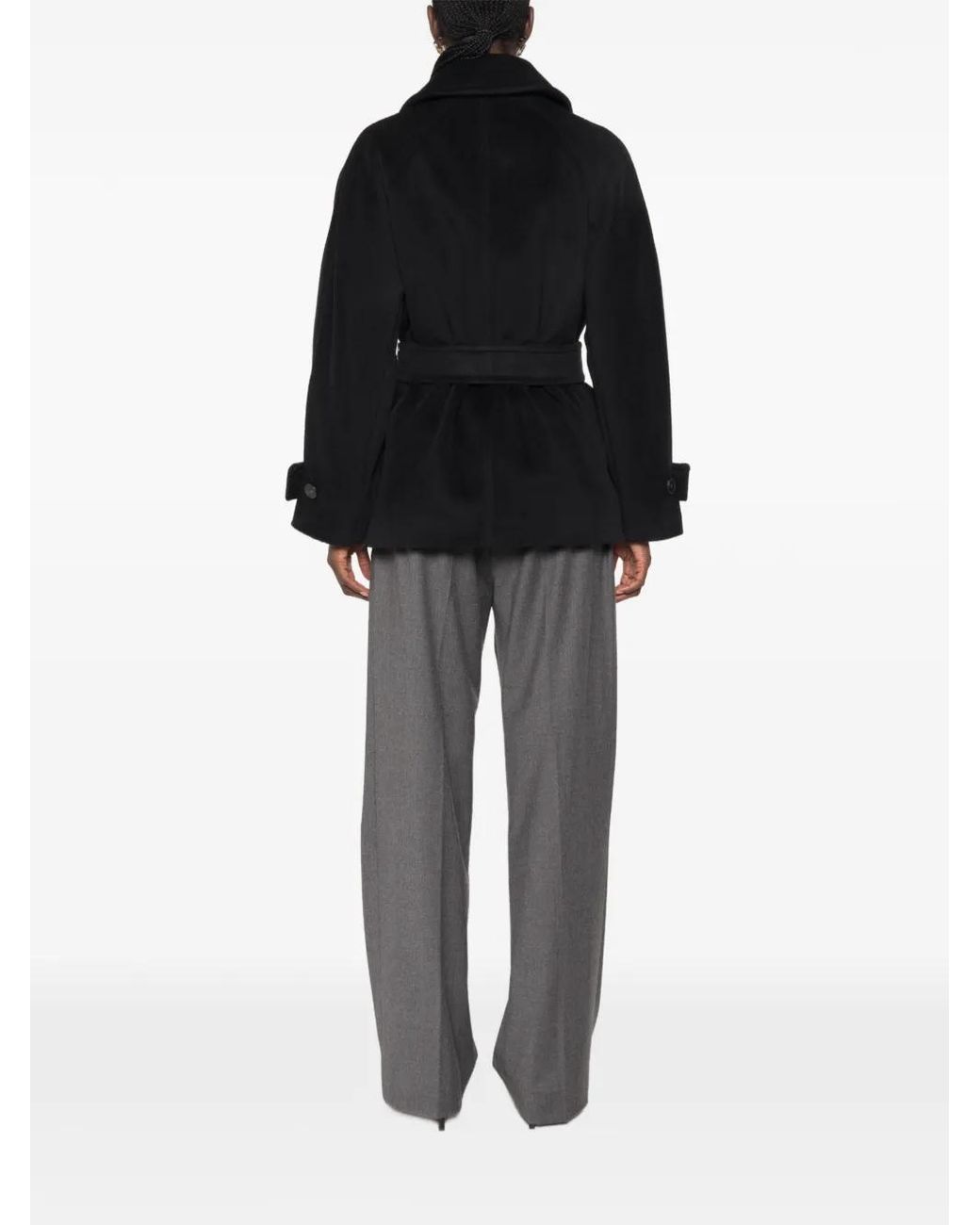 Marella Black Belted Wool Coat